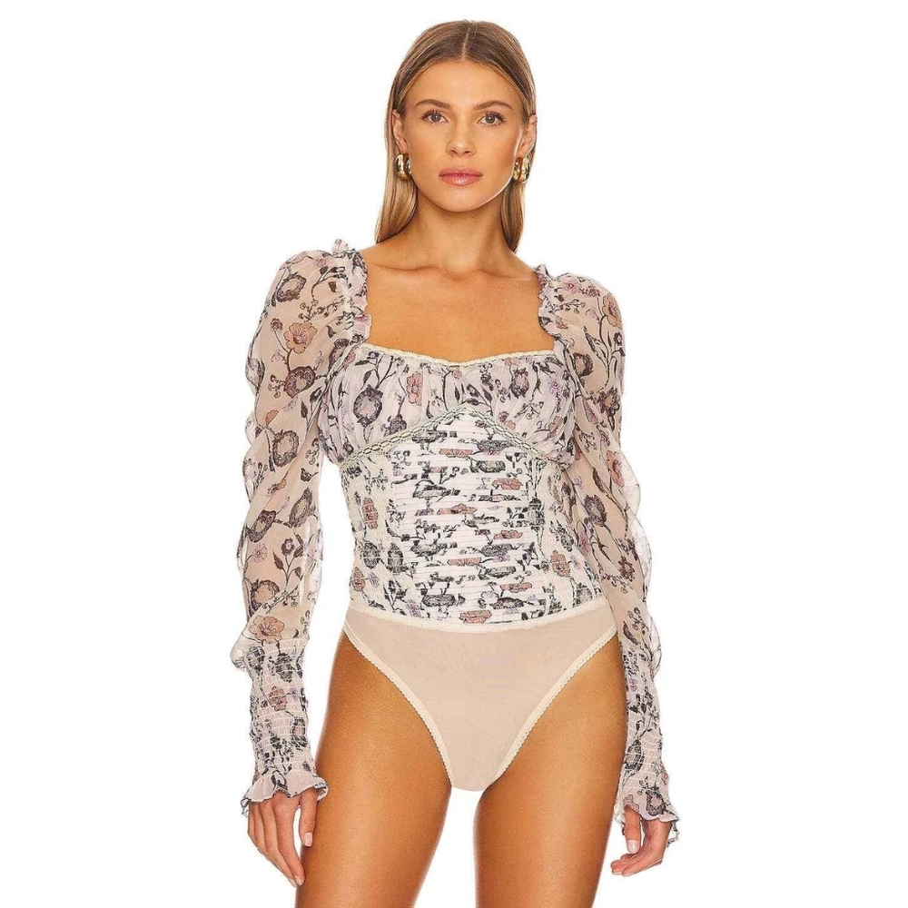 Free People Brunch Date Sweetheart Neckline Bodysuit - Picture 2 of 5